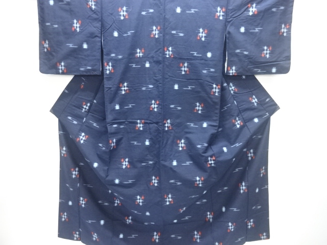 JAPANESE KIMONO / TSUMUGI / WOVEN KASURI PATTERN